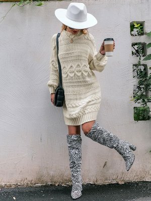 Simplee Платье-свитер вязаный