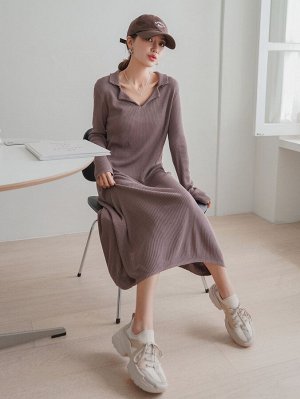 DAZY трикотажный Одноцветный Повседневный Женские платья свитера