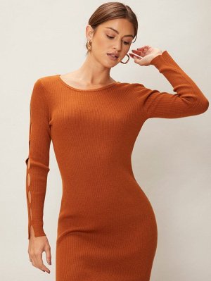 MOTF PREMIUM Платье-свитер в рубчик из шерсти