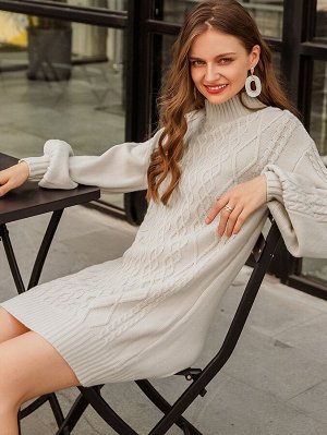 SheIn Simplee Одноцветный Повседневный Платья-свитеры