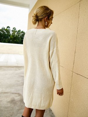 Платье-свитер с круглым воротником