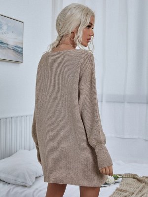 Платье-свитер без вязаный