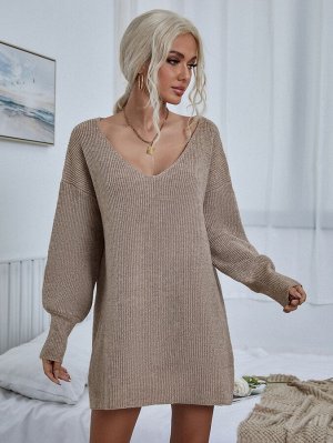 Платье-свитер без вязаный