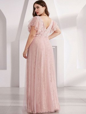 SheIn EVER-PRETTY Оригинальное сетчатое и кружевное платье размера плюс