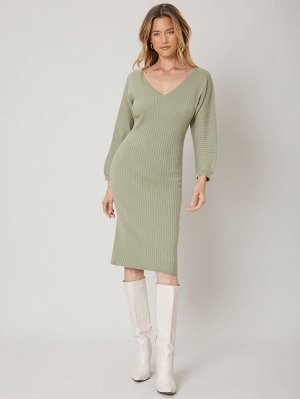 MOTF PREMIUM Платье-свитер с рукавами-летучая мышь из смесовой шерсти