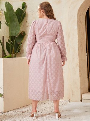 SheIn Платье с вышивкой и аппликациями без пояса размера плюс