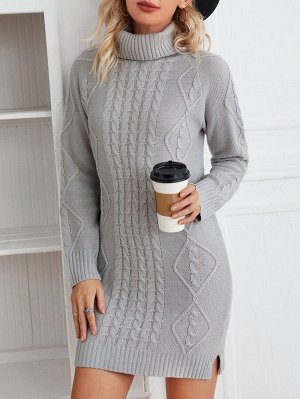 EMERY ROSE Однотонное вязаное платье-свитер