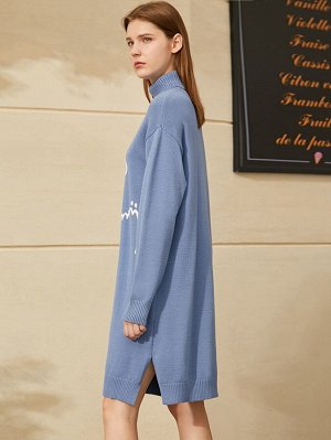 AMII Платье-свитер с цветочным узором