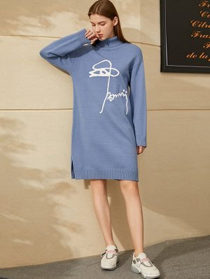 AMII Платье-свитер с цветочным узором