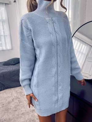 Трикотажное вязаное платье-свитер
