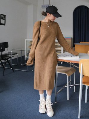 DAZY Вязаное платье-свитер в рубчик