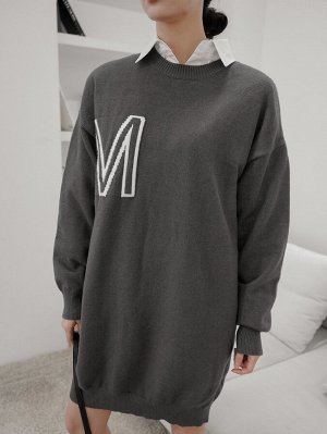 DAZY Платье-свитер с текстовым принтомбез блузки