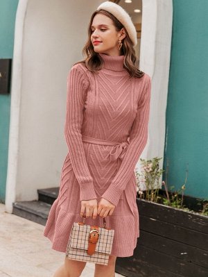 Simplee Низ-оборка Одноцветный Элегантный Платья-свитеры