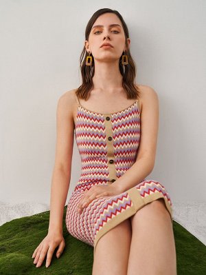 MOTF PREMIUM Платье-свитер с шевронным узором