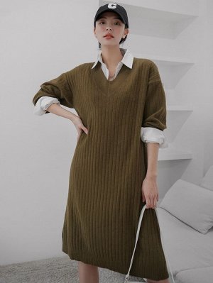 DAZY Платье-свитер с v-образным вырезом без блузки