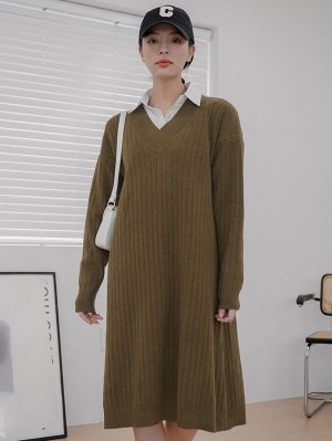 DAZY Платье-свитер с v-образным вырезом без блузки