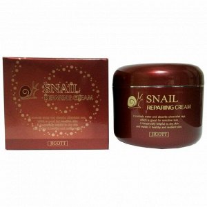 Jigott Восстанавливающий крем для лица с муцином улитки / Snail Reparing Cream, 100 мл