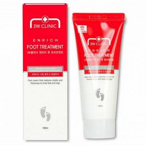 3W Clinic Крем для ног восстанавливающий / Enrich Foot Treatment, 100 мл