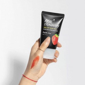 Маска-плёнка с экстрактом клубники, Farm Stay Real Strawberry Peel-Off Nose Pack