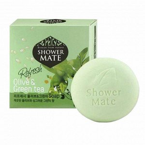 Косметическое мыло олива и зелёный чай KeraSys Shower Mate Fresh Olive &amp; Green Tea Soap