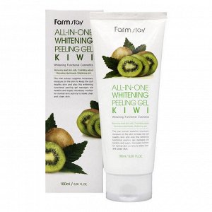 Пилинг-скатка для лица с экстрактом улитки и киви, Farm Stay All In One Whitening Peeling Gel Cream Kiwi