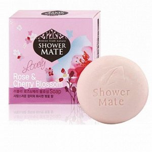 Мыло косметическое роза и вишневый цвет Shower Mate Lovely Rose &amp; Cherry Blossom Soap