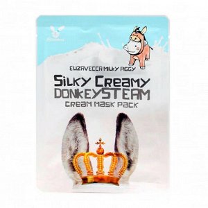 Elizavecca Тканевая маска с паровым кремом из молока ослиц / Silky Creamy Donkey Steam Cream Mask Pack, 25 мл