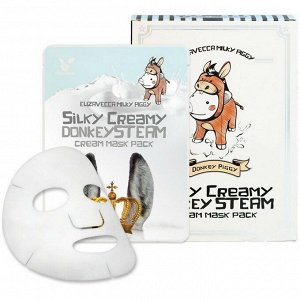 Elizavecca Тканевая маска с паровым кремом из молока ослиц / Silky Creamy Donkey Steam Cream Mask Pack, 25 мл