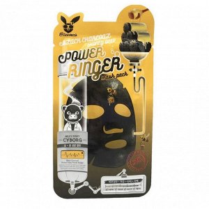 Elizavecca Очищающая тканевая маска для лица / Black Charcoal Honey Deep Power Ringer Mask Pack, 23 мл