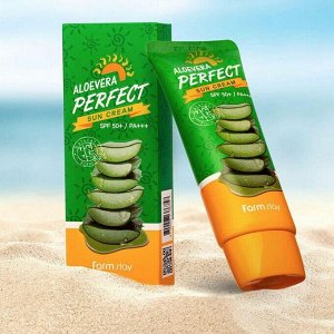 Солнцезащитный крем с экстрактом алоэ, Aloe Vera Perfect Sun Cream SPF50+PA+++