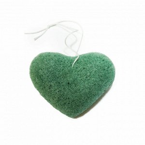 Спонж конжаковый с экстрактом зеленого чая Сердце