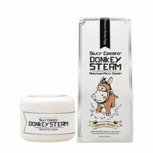 Elizavecca Паровой увлажняющий крем с молоком ослиц / Silky Creamy Donkey Steam Moisture Milky Cream, 100 мл