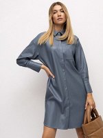 Платье из экокожи рубашечного кроя PL1234/bubby