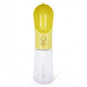Переносная бутылка-поилка для животных с фильтрирующим элементом, цвет жёлтый