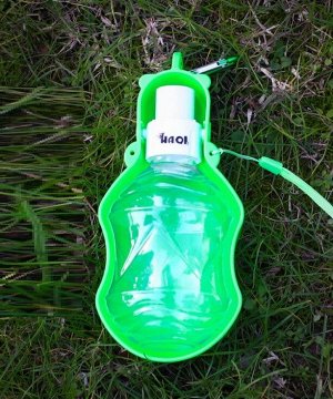 Переносная бутылка-поилка для животных, 280мл, цвет зеленый