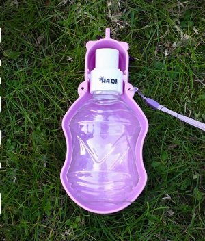 Переносная бутылка-поилка для животных, 280мл, цвет фиолетовый