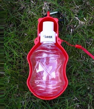 Переносная бутылка-поилка для животных, 280мл, цвет красный