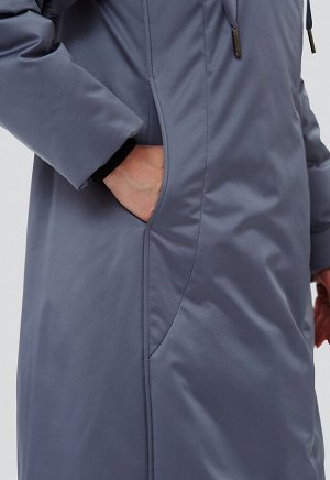 2202 серый Удлиненное, лаконичное пальто прямого силуэта из ткани &quot;мембрана&quot; с водоотталкивающей пропиткой. За дополнительную защиту от непогоды отвечает воротник-стойка, переходящий в капюш