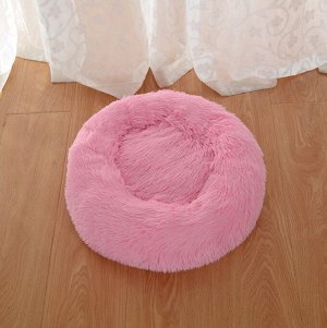 Круглая лежанка "Бублик", цвет розовый, размер S