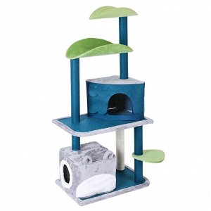 Домик-когтеточка для кошек "Тоторо", цвет серый /синий, 132*61*41см