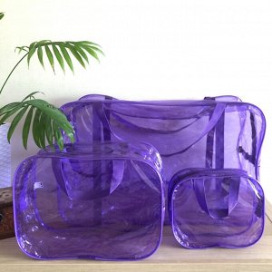 Набор сумок для роддома тонированных, 3 шт, фиолетовый тонированый