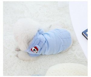 Тёплая куртка с капюшоном для животных, цвет голубой, размер XS