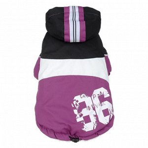 Тёплая куртка для животных, принт в виде цифры "86", цвет фиолетовый