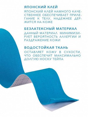 Кинезио Тейп Голубой 5см