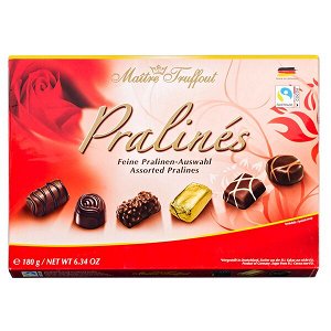 конфеты MT Pralines (красный дизайн) 180 г 1уп.х 8 шт.