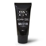 Комби гель Silver Flash с серебряным светоотражающим глиттером
