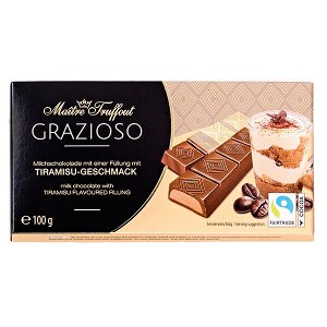 Шоколад MT GRAZIOSO Tiramisu 100 г 1уп.х 16 шт.