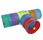 Игровой тоннель для кошек на три входа/выхода, цвет радужный
