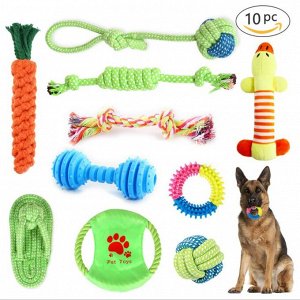 Набор игрушек для собак, 10 предметов