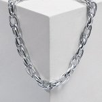 Колье &quot;Цепь&quot; тонкие овалы, цвет серебро, 45 см
